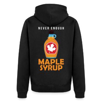 Nie genug Ahornsirup Lustiger Frühstücksliebhaber - Unisex Premium Bio Zip Hoodie - Schwarz - Hinten - Nico (187cm)