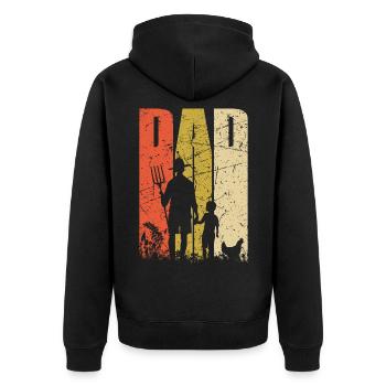 Agriculteurs Cadeaux pour hommes : papa et fils - Veste à capuche bio Premium Unisexe - noir - Dos - Nico (187cm)