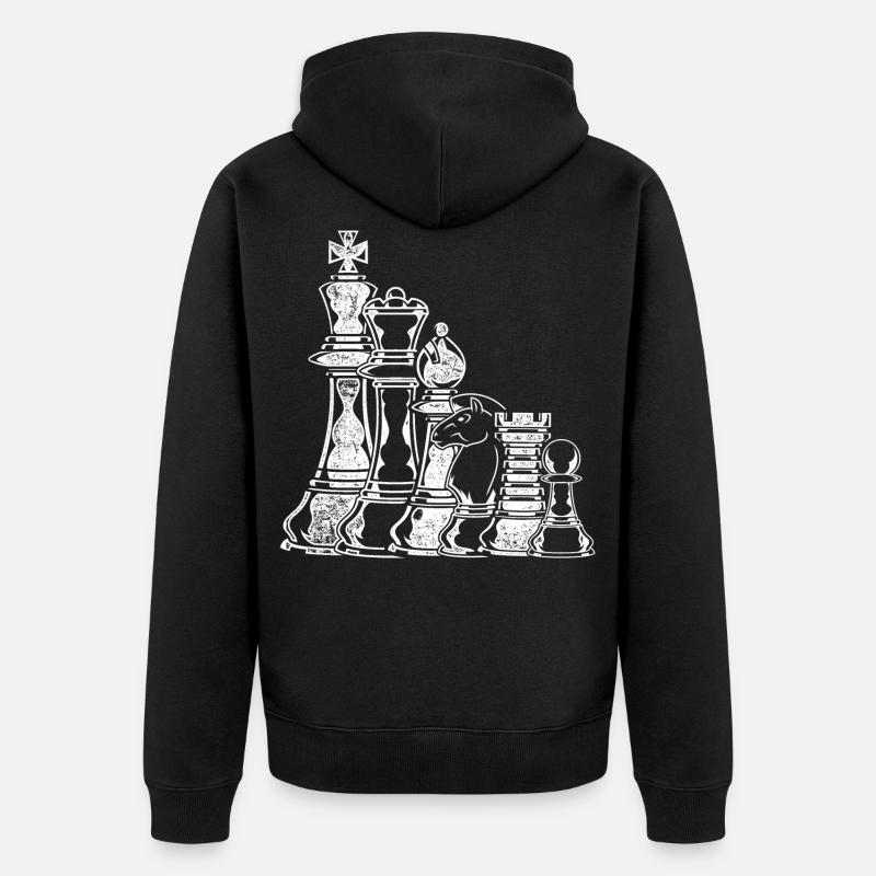Échecs - Veste à capuche bio Premium Unisexe - noir