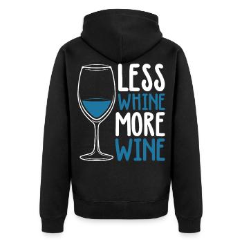 Weinglas Wein - Unisex Premium Bio Zip Hoodie - Schwarz - Hinten - Nico (187cm)