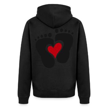 Bébé coeur bébé pieds mignon enfant en bas âge - Veste à capuche bio Premium Unisexe - noir - Dos - Nico (187cm)