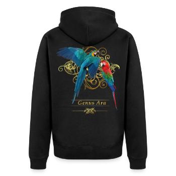 Macaws - Unisex Premium Organic Zip Hoodie - black - Back - Nico (187cm)