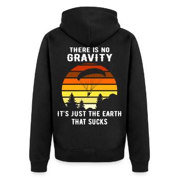 Paragliding Funny Paragliding Gift - Unisex Premium Organic Zip Hoodie - black - Back - Nico (187cm)