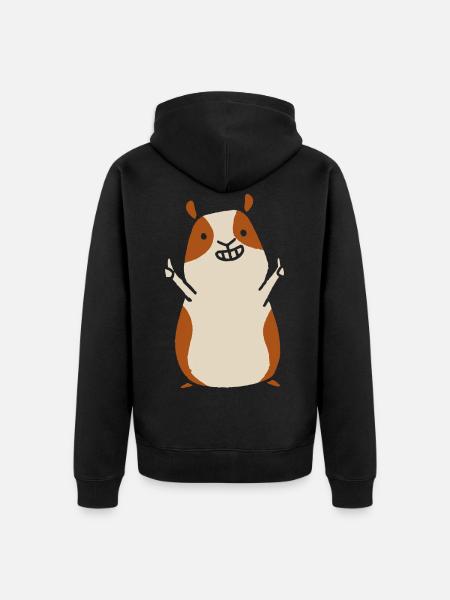 guinea pig - Unisex Premium Organic Zip Hoodie - black