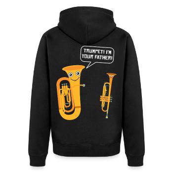 Tuba Blasinstrument Tubist Trompete Blaskapelle - Unisex Premium Bio Zip Hoodie - Schwarz - Hinten - Nico (187cm)