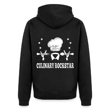 Cooking Star - Chef Gift - Unisex Premium Organic Zip Hoodie - black - Back - Nico (187cm)