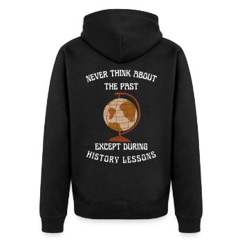 History Teacher History History Lessons - Unisex Premium Organic Zip Hoodie - black - Back - Nico (187cm)