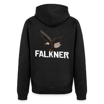 Falkner Pickling Gift Falconry - Unisex Premium Organic Zip Hoodie - black - Back - Nico (187cm)