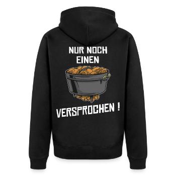 Dutch Oven grillen dopfen Geschenke - Unisex Premium Bio Zip Hoodie - Schwarz - Hinten - Nico (187cm)