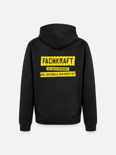 Superheld Fachkraft Arbeitssicherheit Superheld - Unisex Premium Bio Zip Hoodie - Schwarz