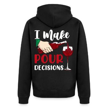Wein Lustig Spruch geschenkidee Geburtstag - Unisex Premium Bio Zip Hoodie - Schwarz - Hinten - Nico (187cm)