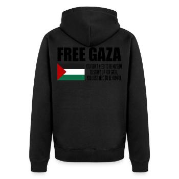Gaza libre, drapeau de la Palestine, sauver Gaza, Palestine - Veste à capuche bio Premium Unisexe - noir - Dos - Nico (187cm)