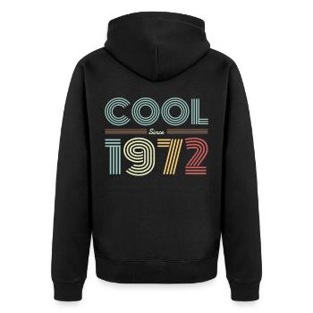 1972 birthday present built in year of birth 72 - Unisex Premium Organic Zip Hoodie - black - Back - Nico (187cm)
