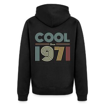 1971 birthday present built in year of birth 71 - Unisex Premium Organic Zip Hoodie - black - Back - Nico (187cm)