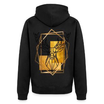 Cerf bois animal nature aventures nature nature - Veste à capuche bio Premium Unisexe - noir - Dos - Nico (187cm)