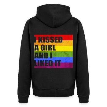 Pride Gift Lesbian LGBTQ Gay - Unisex Premium Organic Zip Hoodie - black - Back - Nico (187cm)