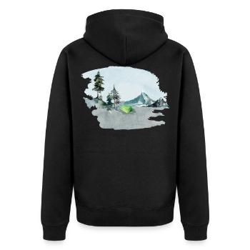 Camping tente dans la forêt et la montagne idée de cadeau - Veste à capuche bio Premium Unisexe - noir - Dos - Nico (187cm)