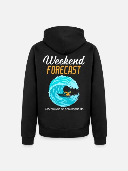 Week-end Prévision Bodyboard Bodyboard graphique - Veste à capuche bio Premium Unisexe - noir