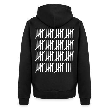 78 anniversaire Liste-barres - 78, - Veste à capuche bio Premium Unisexe - noir - Dos - Nico (187cm)