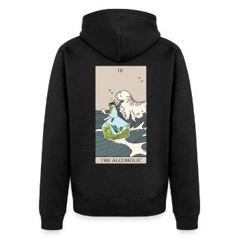 Carte de tarot Rengain pour l’alcool les gens enthousiastes - Veste à capuche bio Premium Unisexe - noir - Dos - Nico (187cm)