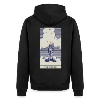 Tarot Card Yoga Teacher Spiritual Magic Protection - Unisex Premium Organic Zip Hoodie - black - Back - Nico (187cm)