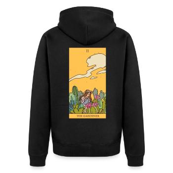 Garden Gardener magical tarot card gift idea - Unisex Premium Organic Zip Hoodie - black - Back - Nico (187cm)