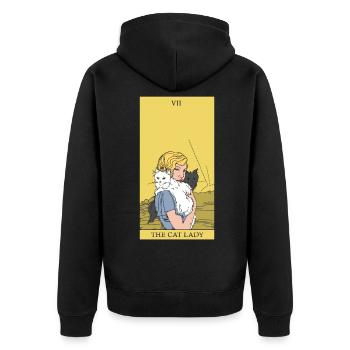 Katzen Lady Tarotkarte okkultes Spirit Symbol - Unisex Premium Bio Zip Hoodie - Schwarz - Hinten - Nico (187cm)
