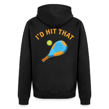 I’d Hit That Paddleball Player Padel produit - Veste à capuche bio Premium Unisexe - noir - Dos - Nico (187cm)