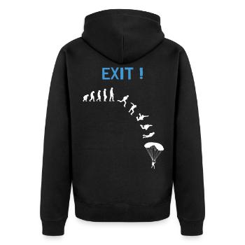 Skydiver Evolution Fallschirmspringer - Unisex Premium Organic Zip Hoodie - black - Back - Nico (187cm)