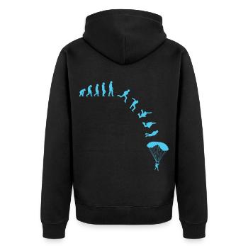 Skydiver Evolution Fallschirmspringer - Unisex Premium Organic Zip Hoodie - black - Back - Nico (187cm)