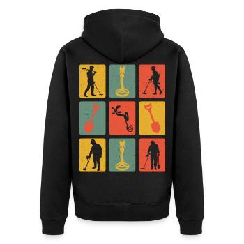 Détecteur de métaux Retro - Veste à capuche bio Premium Unisexe - noir - Dos - Nico (187cm)
