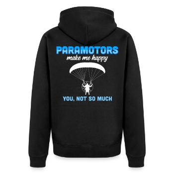 Joyeux paramoteur parapente motorisé paramoteur - Veste à capuche bio Premium Unisexe - noir - Dos - Nico (187cm)