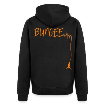 Bungee Jumping Heartbeat - Unisex Premium Organic Zip Hoodie - black - Back - Nico (187cm)