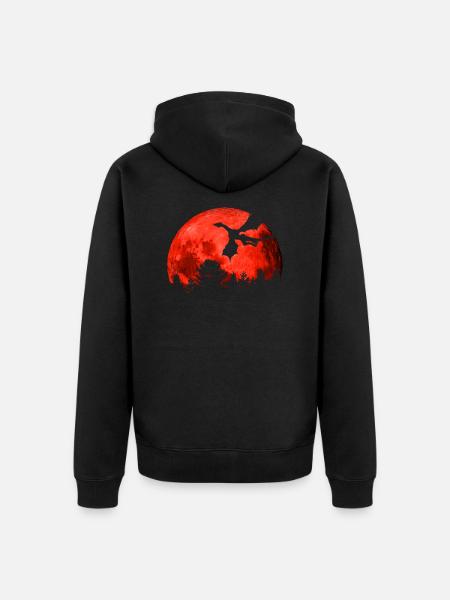 Blutmond Drache - Halloween - Unisex Premium Bio Zip Hoodie - Schwarz