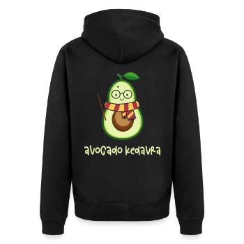 Avocado Kedavra Sunglasses Wizard Vegan Magician - Unisex Premium Bio Zip Hoodie - Schwarz - Hinten - Nico (187cm)