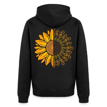 Sunflower Bicycles Retro Bicycle Cycling - Unisex Premium Organic Zip Hoodie - black - Back - Nico (187cm)