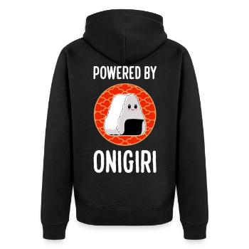 Propulsé par Onigiri Rice Kawaii Japanese Food - Veste à capuche bio Premium Unisexe - noir - Dos - Nico (187cm)