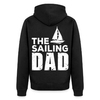 The Sailing Dad Sailor Dad Boating Sailing - Unisex Premium Organic Zip Hoodie - black - Back - Nico (187cm)