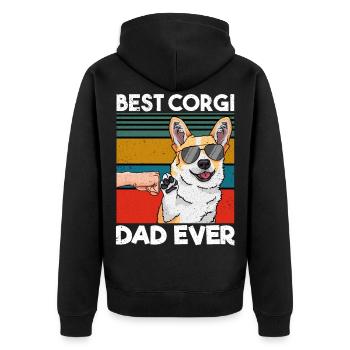 Meilleur corgi papa de tous les temps Meilleur chien Papa Fête des pères - Veste à capuche bio Premium Unisexe - noir - Dos - Nico (187cm)