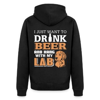 Je veux juste boire de la bière et prendre mon - Veste à capuche bio Premium Unisexe - noir - Dos - Nico (187cm)