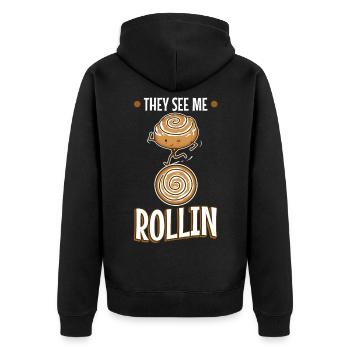 They see me rollin - Unisex Premium Organic Zip Hoodie - black - Back - Nico (187cm)