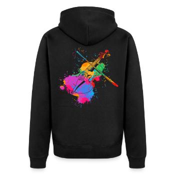 Violon Splash Coloré Violon Joueur Musique Orchestre Violon - Veste à capuche bio Premium Unisexe - noir - Dos - Nico (187cm)