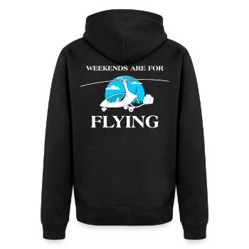 Les week-ends sont pour les passionnés d’aviation volante - Veste à capuche bio Premium Unisexe - noir - Dos - Nico (187cm)