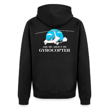 Demandez-moi à propos de mon pilote amateur d’aviation Gyrocopter - Veste à capuche bio Premium Unisexe - noir - Dos - Nico (187cm)