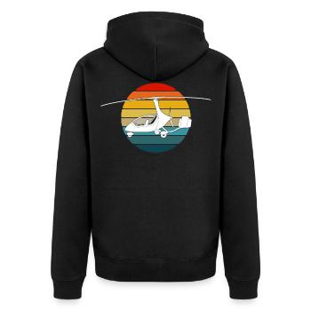 Passionnés d’aviation Retro Sunset Gyrocopter - Veste à capuche bio Premium Unisexe - noir - Dos - Nico (187cm)