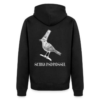 Schnapsdrossel Schnaps Party Alkohol Schnaps - Unisex Premium Bio Zip Hoodie - Schwarz - Hinten - Nico (187cm)