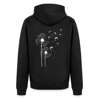 Dandelion Paraglider Paragliding Skydiver - Unisex Premium Bio Zip Hoodie - Schwarz - Hinten - Nico (187cm)