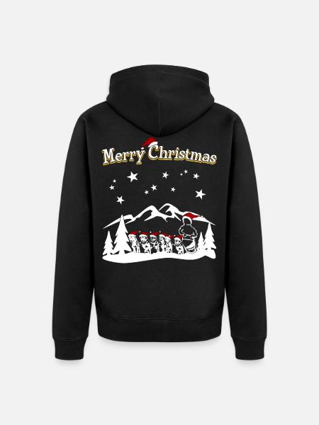 Husky Joyeux Noël - Veste à capuche bio Premium Unisexe - noir