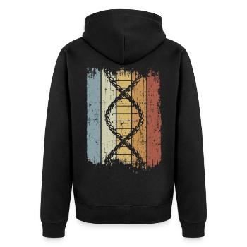 DNA Fahrradkette Fahrrad Rennrad MTB Radfahrer DNA - Unisex Premium Bio Zip Hoodie - Schwarz - Hinten - Nico (187cm)