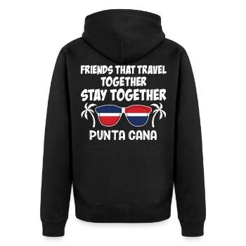 Friends That Travel Together Punta Cana Girls - Unisex Premium Organic Zip Hoodie - black - Back - Nico (187cm)